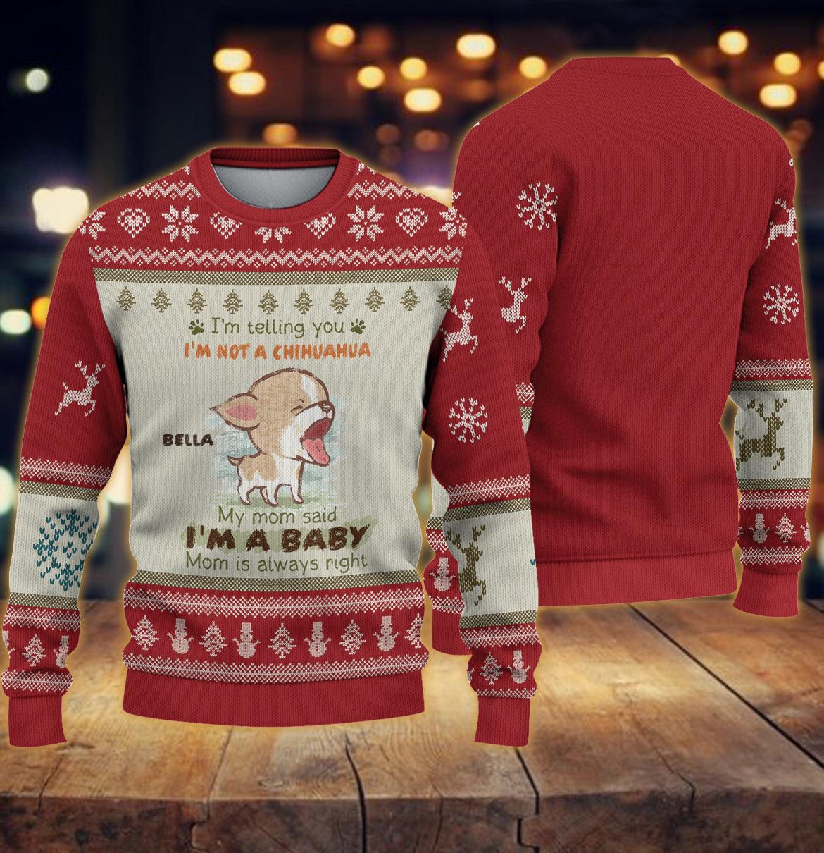 Personalized Chihuahua Knitted Sweater, Personalized Gift for Chihuahua Lovers - KN013PS06 - BMGifts (formerly Best Memorial Gifts)