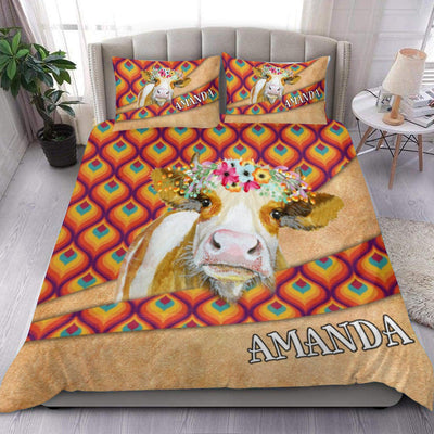 Personalized Cow Bedding Set, Personalized Gift for Farmers, Cow Lovers, Chicken Lovers - BD290PS06 - BMGifts