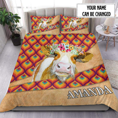 Personalized Cow Bedding Set, Personalized Gift for Farmers, Cow Lovers, Chicken Lovers - BD290PS06 - BMGifts