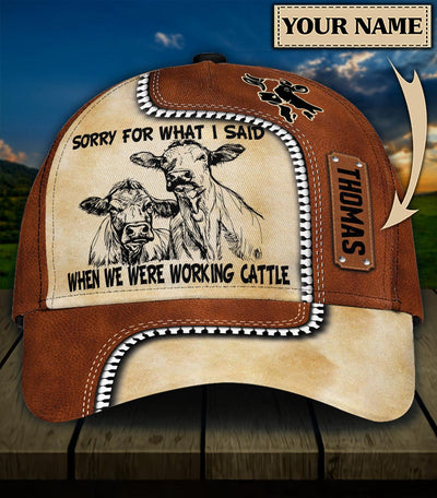 Personalized Cow Classic Cap, Personalized Gift for Farmers, Cow Lovers, Chicken Lovers - CP1707PS - BMGifts
