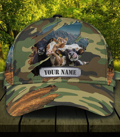 Personalized Cow Classic Cap, Personalized Gift for Farmers, Cow Lovers, Chicken Lovers - CP312PS - BMGifts
