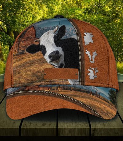 Personalized Cow Classic Cap, Personalized Gift for Farmers, Cow Lovers, Chicken Lovers - CP377PS - BMGifts