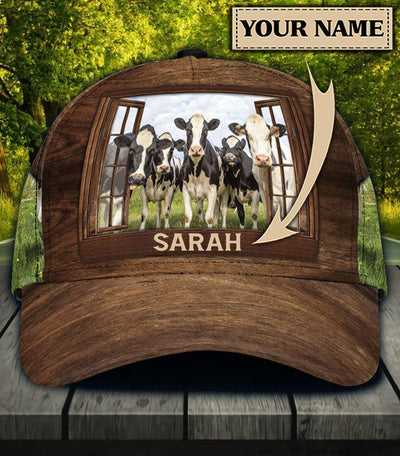 Personalized Cow Classic Cap, Personalized Gift for Farmers, Cow Lovers, Chicken Lovers - CP388PS - BMGifts