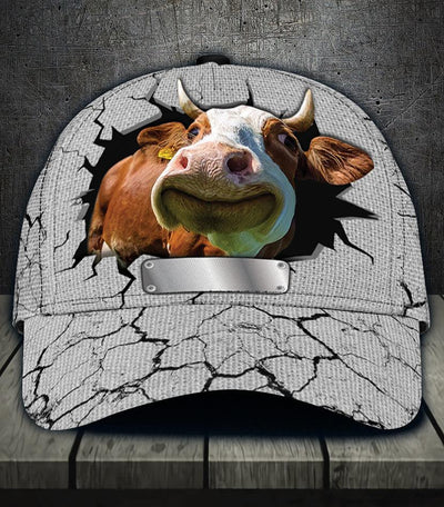 Personalized Cow Classic Cap, Personalized Gift for Farmers, Cow Lovers, Chicken Lovers - CP557PS - BMGifts