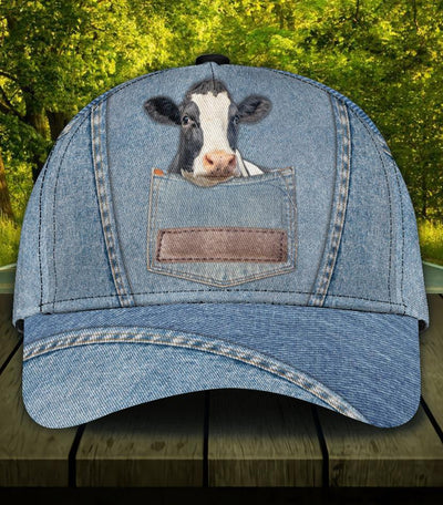 Personalized Cow Classic Cap, Personalized Gift for Farmers, Cow Lovers, Chicken Lovers - CP568PS - BMGifts