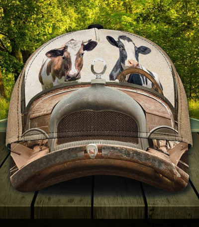 Personalized Cow Classic Cap, Personalized Gift for Farmers, Cow Lovers, Chicken Lovers - CP732PS - BMGifts
