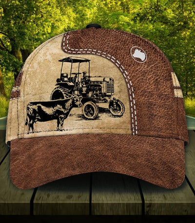 Personalized Cow Classic Cap, Personalized Gift for Farmers, Cow Lovers, Chicken Lovers - CP797PS - BMGifts