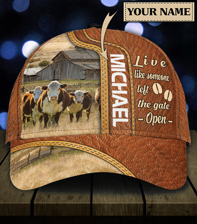 Personalized Cow Classic Cap, Personalized Gift for Farmers, Cow Lovers, Chicken Lovers - CP909PS - BMGifts
