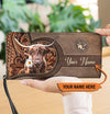 Personalized Cow Clutch Purse, Personalized Gift for Farmers, Cow Lovers, Chicken Lovers - PU153PS06 - BMGifts