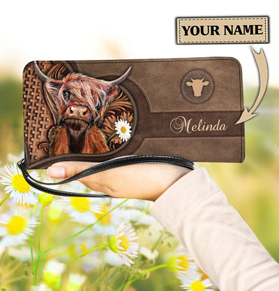 Personalized Cow Clutch Purse, Personalized Gift for Farmers, Cow Lovers, Chicken Lovers - PU1998PS - BMGifts