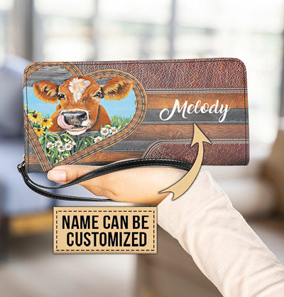 Personalized Cow Clutch Purse, Personalized Gift for Farmers, Cow Lovers, Chicken Lovers - PU741PS - BMGifts