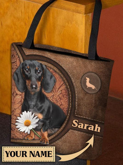 Personalized Dachshund All Over Tote Bag, Personalized Gift for Dachshund Lovers - TO103PS - BMGifts