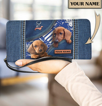 Personalized Dachshund Clutch Purse, Personalized Gift for Dachshund Lovers - PU1327PS - BMGifts