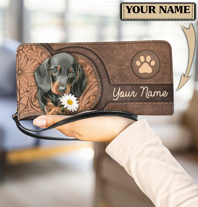 Personalized Dachshund Clutch Purse, Personalized Gift for Dachshund Lovers - PU218PS06 - BMGifts