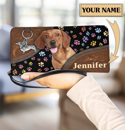 Personalized Dachshund Clutch Purse, Personalized Gift for Dachshund Lovers - PU709PS - BMGifts
