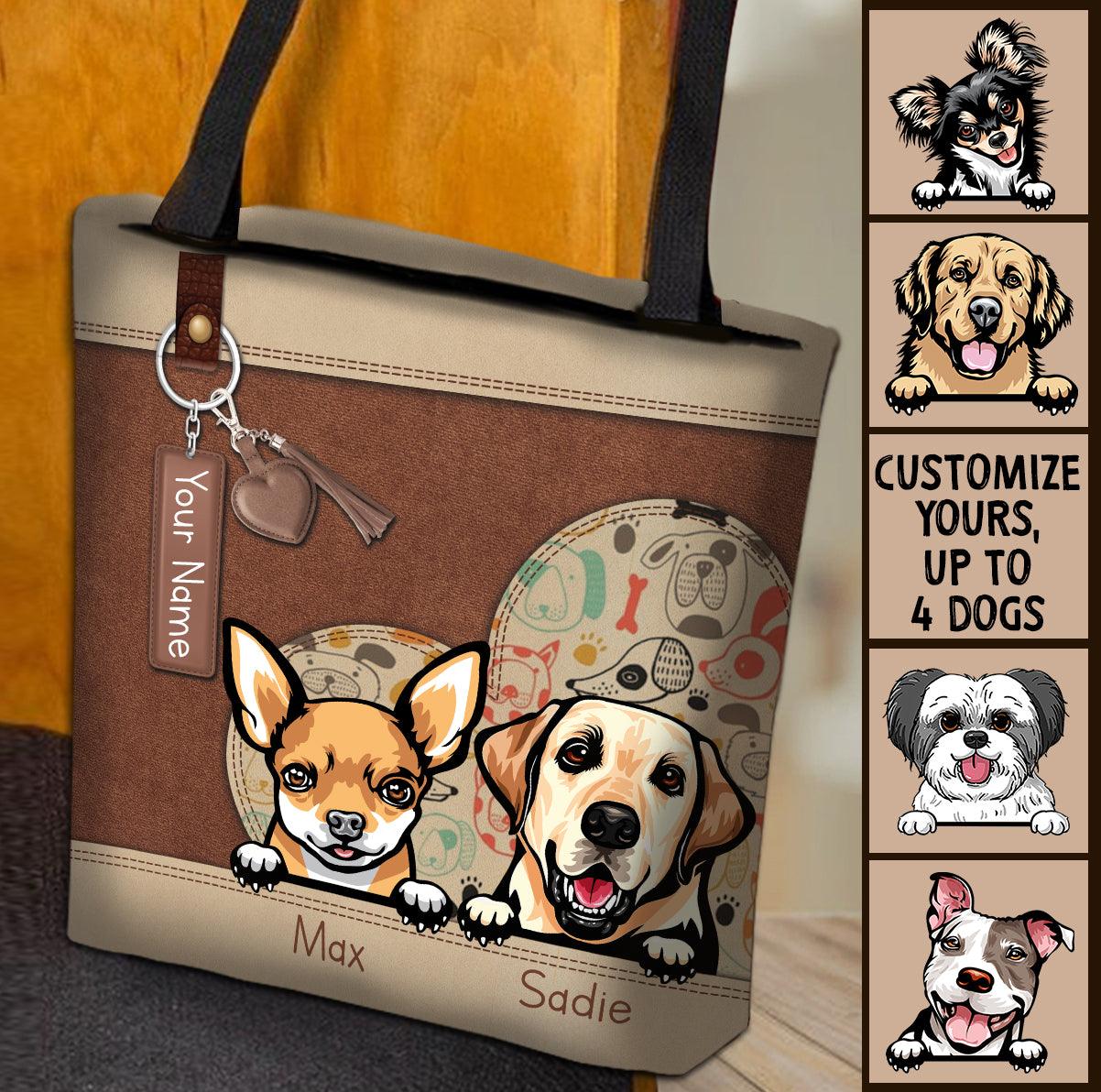 Personalized Dog All Over Tote Bag, Personalized Gift for Dog Lovers, Dog Dad, Dog Mom - TO477PS06 - BMGifts