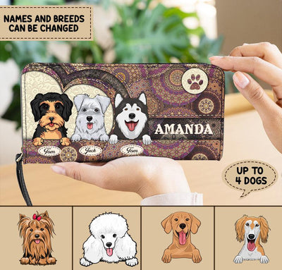 Personalized Dog Boho Clutch Purse, Personalized Gift for Dog Lovers, Dog Dad, Dog Mom - PU009PS00 - BMGifts