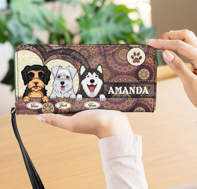 Personalized Dog Boho Clutch Purse, Personalized Gift for Dog Lovers, Dog Dad, Dog Mom - PU009PS00 - BMGifts