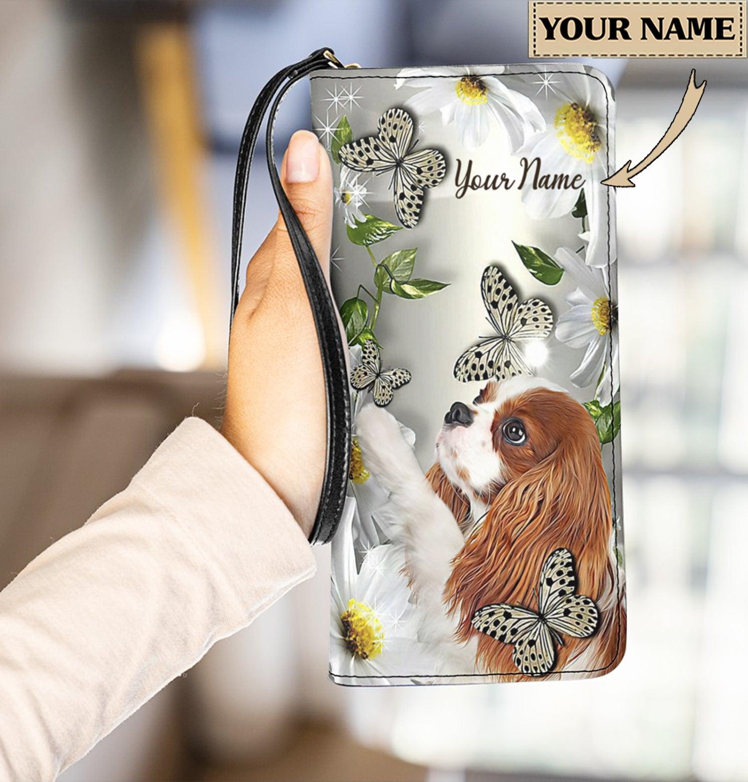 Personalized Dog Clutch Purse, Personalized Gift for Dog Lovers, Dog Dad, Dog Mom, Personalized Gift for Butterfly Lovers - PU173PS - BMGifts