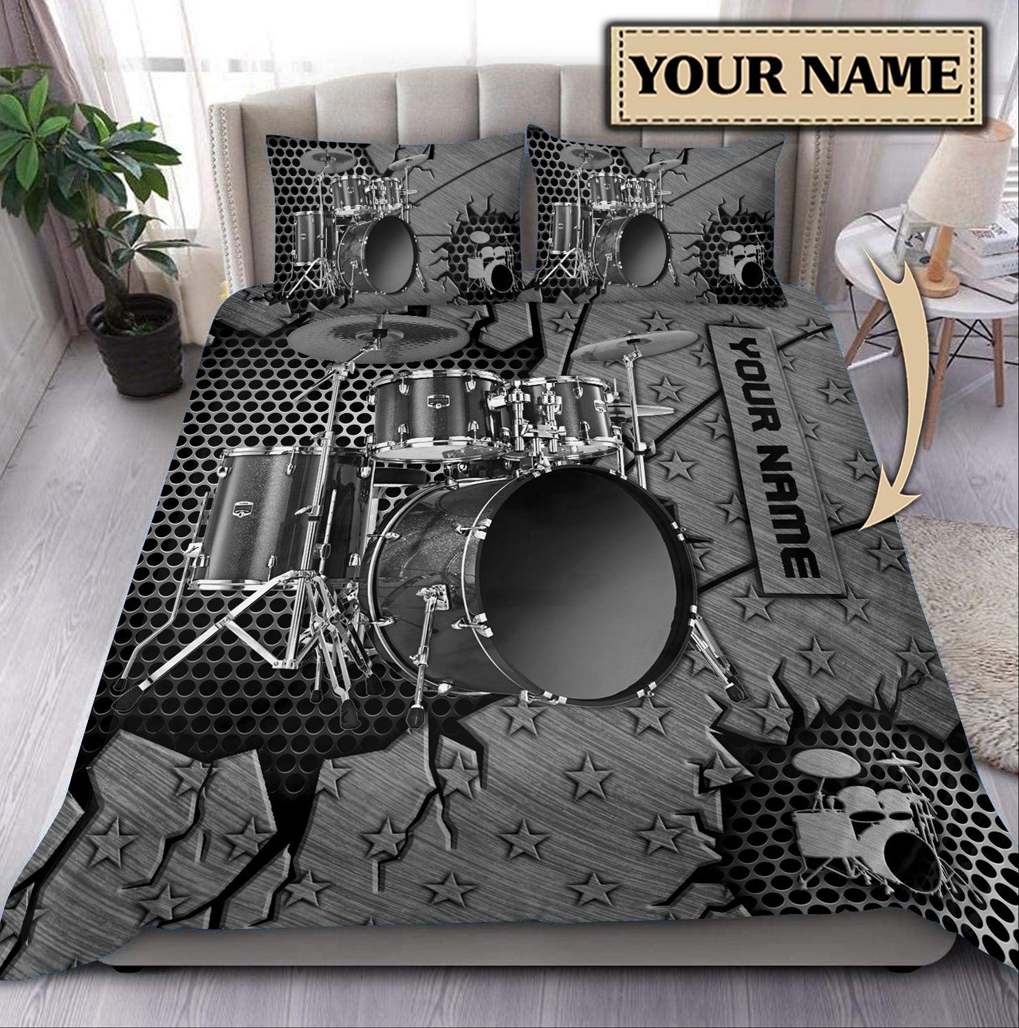 Personalized Drum Bedding Set, Personalized Gift for Music Lovers, Drum Lovers - BD224PS06 - BMGifts (formerly Best Memorial Gifts)