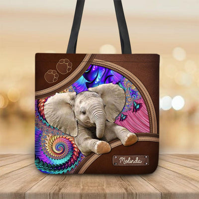 Personalized Elephant All Over Tote Bag, Personalized Gift for Elephant Lovers - TO399PS06 - BMGifts