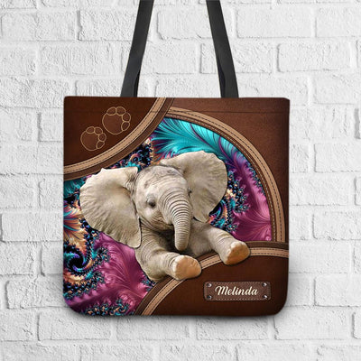 Personalized Elephant All Over Tote Bag, Personalized Gift for Elephant Lovers - TO400PS06 - BMGifts