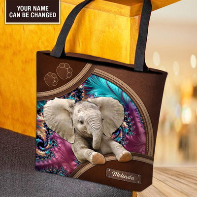 Personalized Elephant All Over Tote Bag, Personalized Gift for Elephant Lovers - TO400PS06 - BMGifts