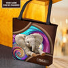 Personalized Elephant All Over Tote Bag, Personalized Gift for Elephant Lovers - TO403PS06 - BMGifts