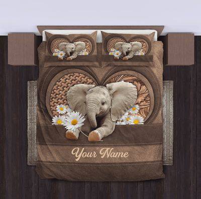 Personalized Elephant Bedding Set, Personalized Gift for Elephant Lovers - BD028PS06 - BMGifts