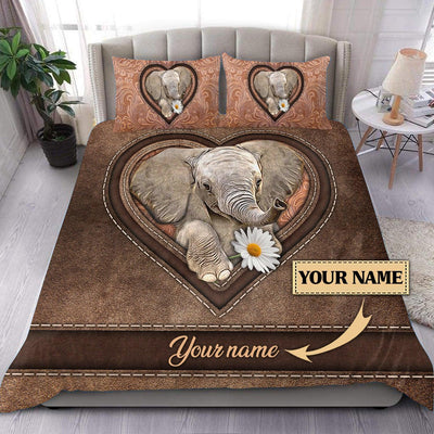 Personalized Elephant Bedding Set, Personalized Gift for Elephant Lovers - BD103PS - BMGifts