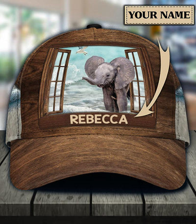 Personalized Elephant Classic Cap, Personalized Gift for Elephant Lovers - CP390PS - BMGifts