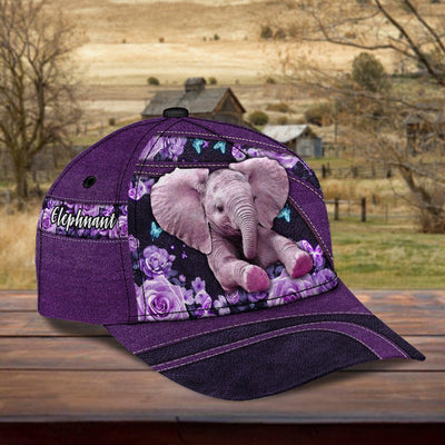 Personalized Elephant Classic Cap, Personalized Gift for Elephant Lovers - CPA50PS06 - BMGifts