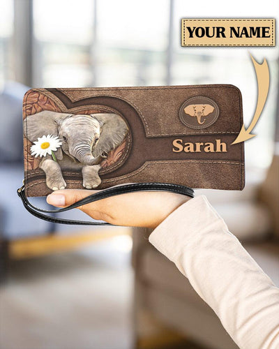 Personalized Elephant Clutch Purse, Personalized Gift for Elephant Lovers - PU102PS - BMGifts