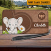 Personalized Elephant Clutch Purse, Personalized Gift for Elephant Lovers - PU223PS06 - BMGifts