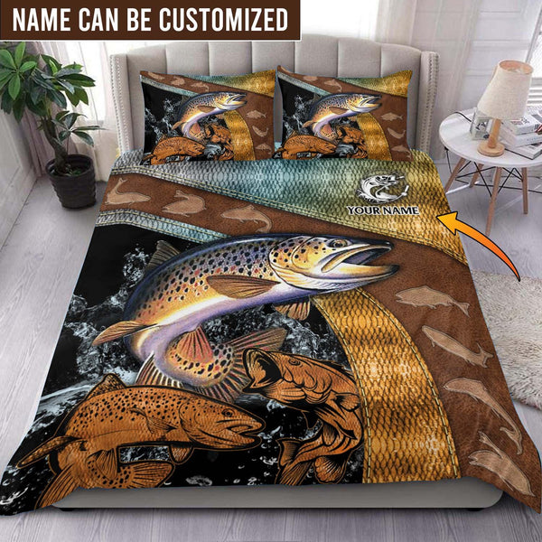 Personalized Fishing Bedding Set, Personalized Gift for Fishing