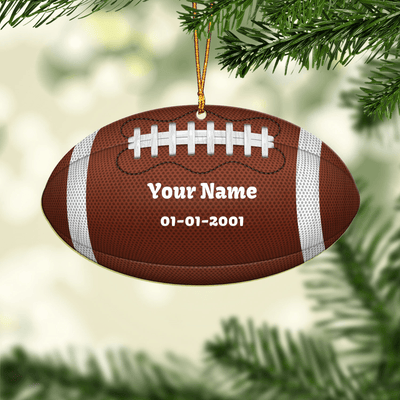 Personalized Football Custom Shaped Ornament - WO048PS06 - BMGifts