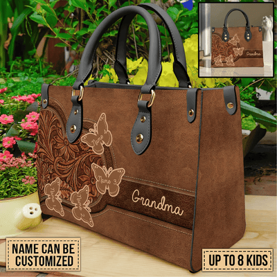 Personalized Grandma Leather Handbag, Personalized Gift for Nana, Grandma, Grandmother, Grandparents - LD240PS06 - BMGifts