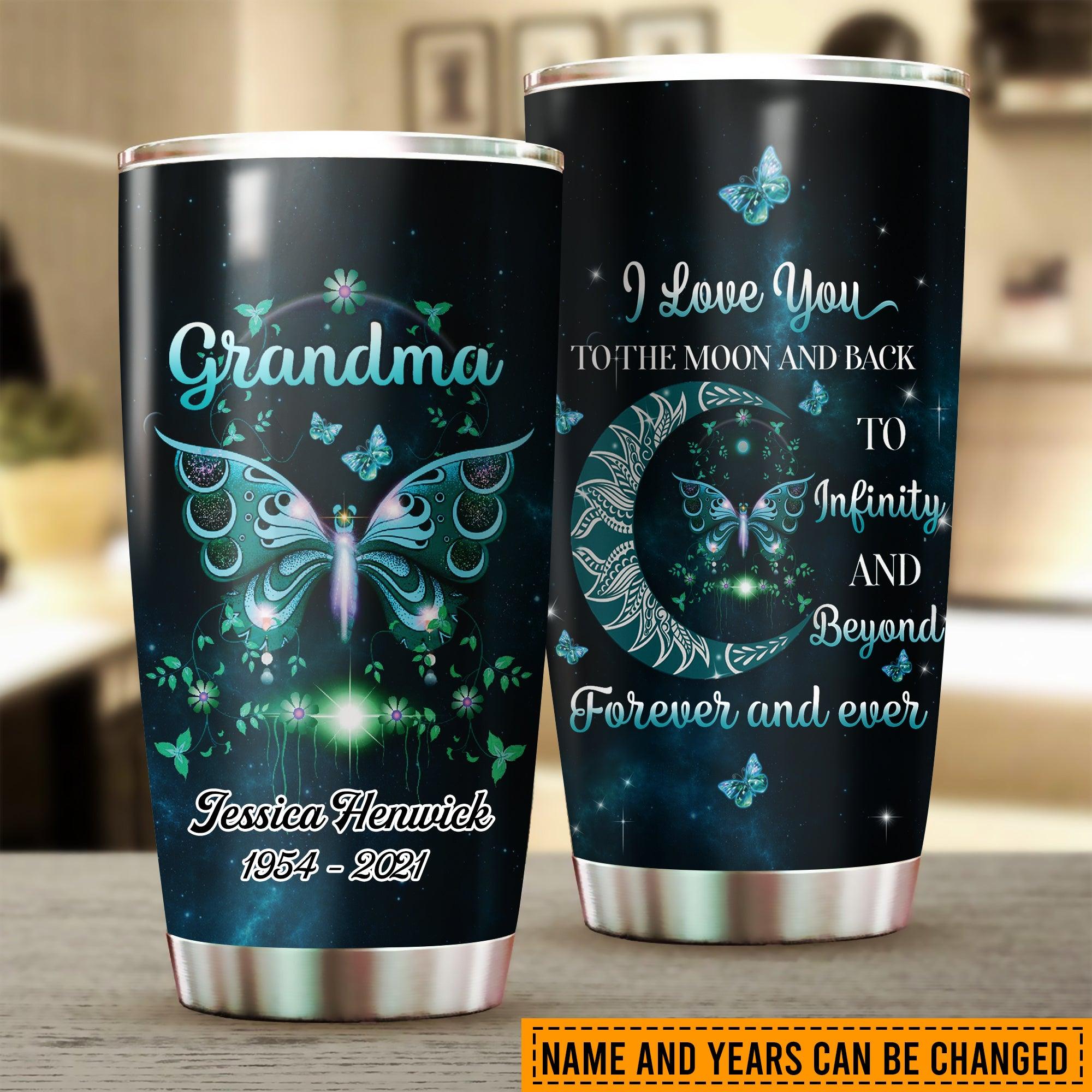 Grandma Custom Engraved Tumbler with straw & lid- 20oz Stainless