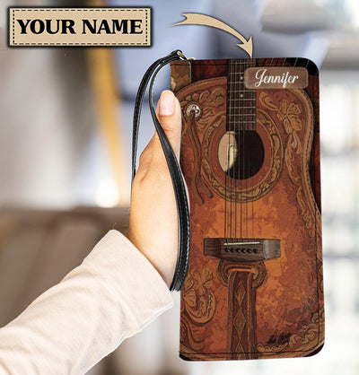 Personalized Guitar Clutch Purse, Personalized Gift for Music Lovers, Guitar Lovers - PU557PS - BMGifts