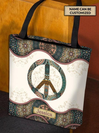 Personalized Hippie All Over Tote Bag, Personalized Gift for Hippie Life, Hippie Lovers - TO120PS - BMGifts