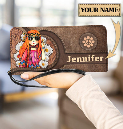 Personalized Hippie Clutch Purse, Personalized Gift for Hippie Life, Hippie Lovers - PU768PS - BMGifts