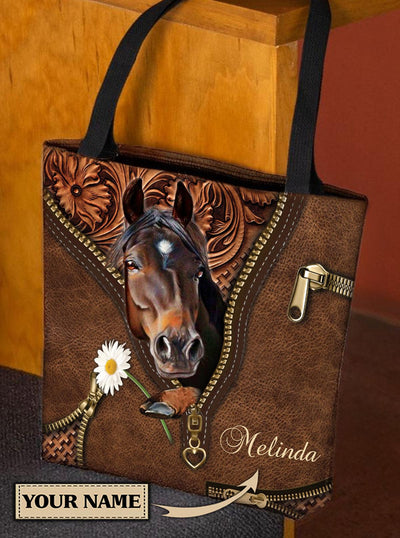 Personalized Horse All Over Tote Bag, Personalized Gift for Horse Lovers - TO175PS - BMGifts