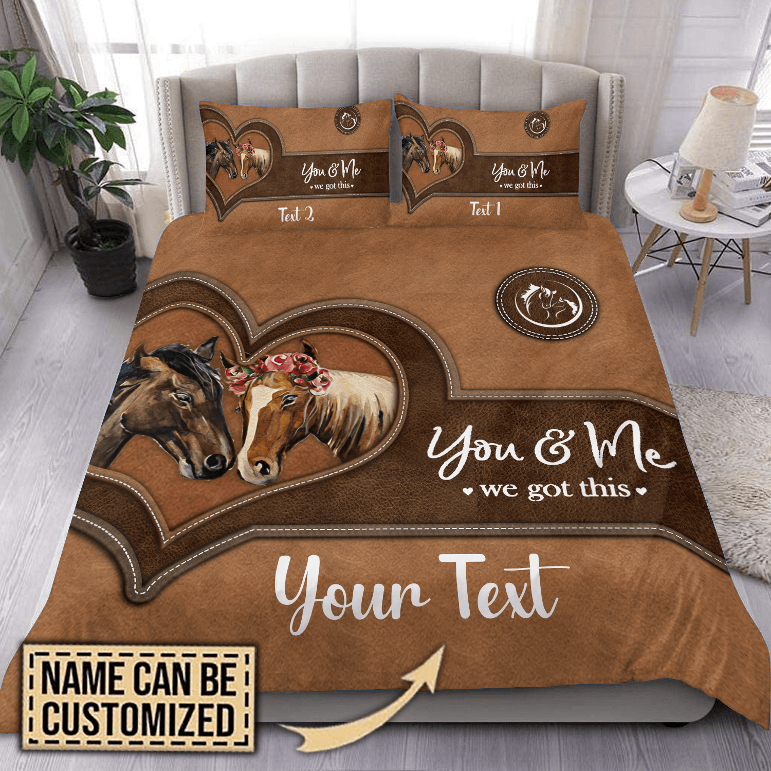 Personalized Horse Bedding Set, Personalized Gift for Horse Lovers - BD190PS06 - BMGifts (formerly Best Memorial Gifts)