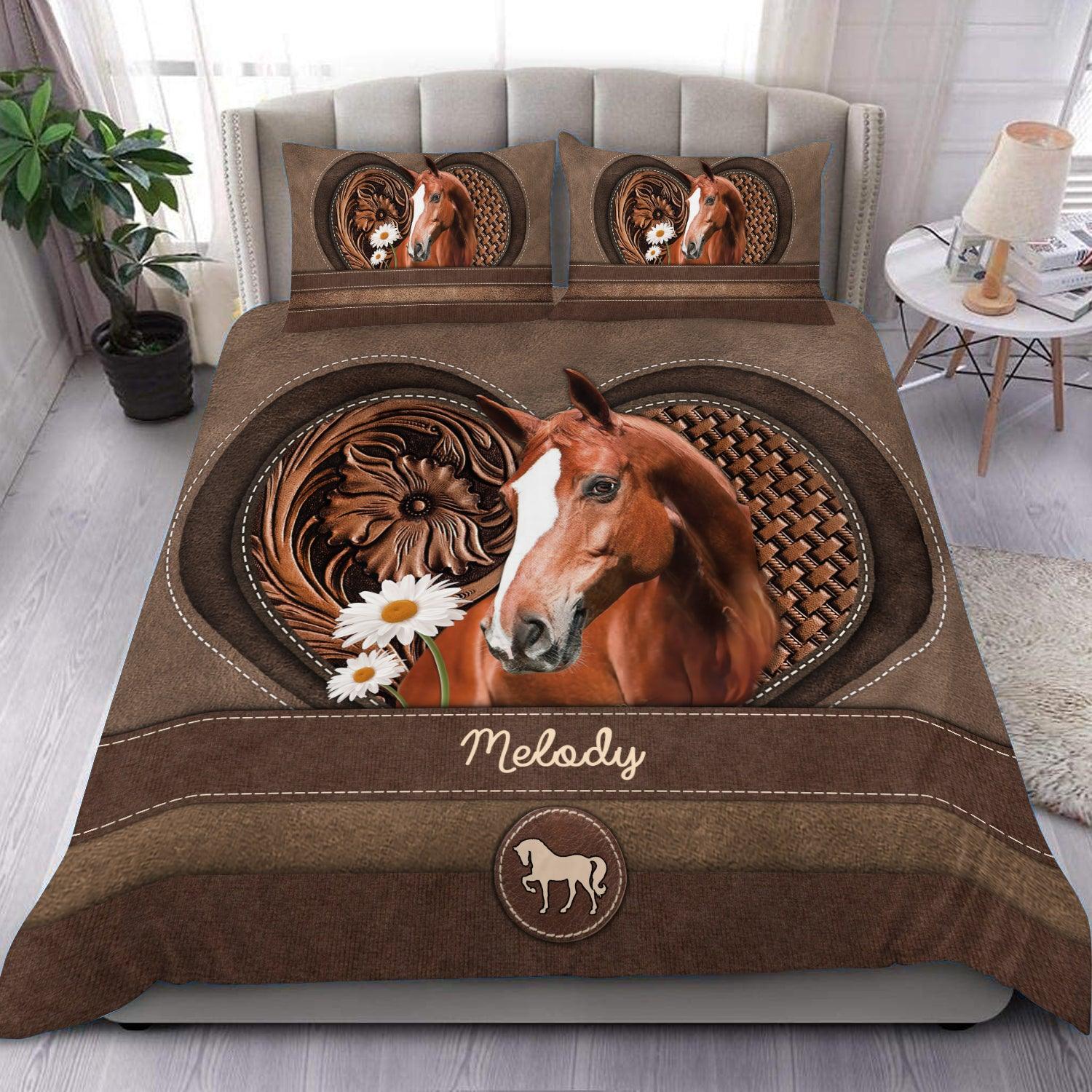 Personalized Horse Bedding Set, Personalized Gift for Horse Lovers - BD242PS06 - BMGifts (formerly Best Memorial Gifts)