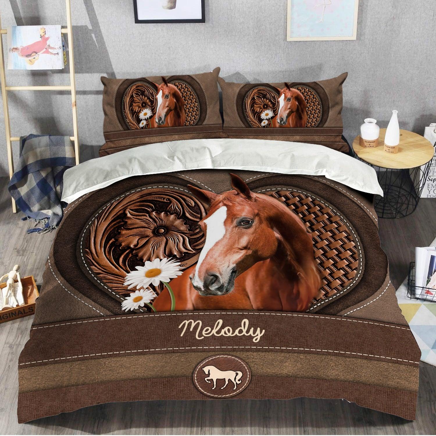 Personalized Horse Bedding Set, Personalized Gift for Horse Lovers - BD242PS06 - BMGifts (formerly Best Memorial Gifts)