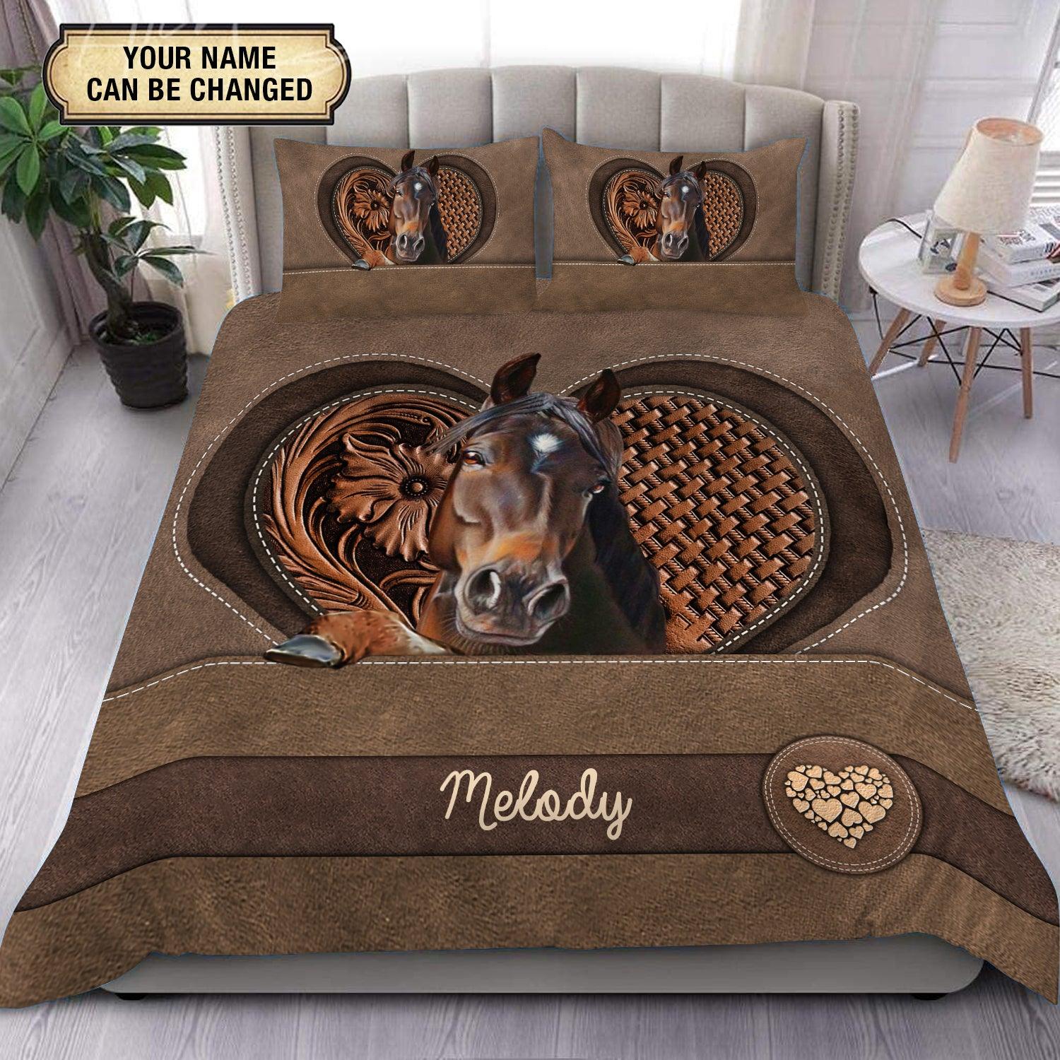 Personalized Horse Bedding Set, Personalized Gift for Horse Lovers - BD244PS06 - BMGifts (formerly Best Memorial Gifts)