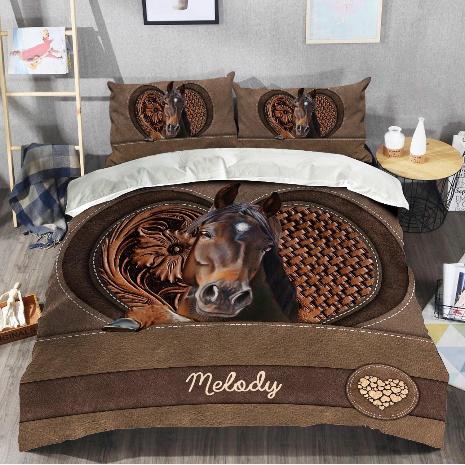 Personalized Horse Bedding Set, Personalized Gift for Horse Lovers - BD244PS06 - BMGifts (formerly Best Memorial Gifts)