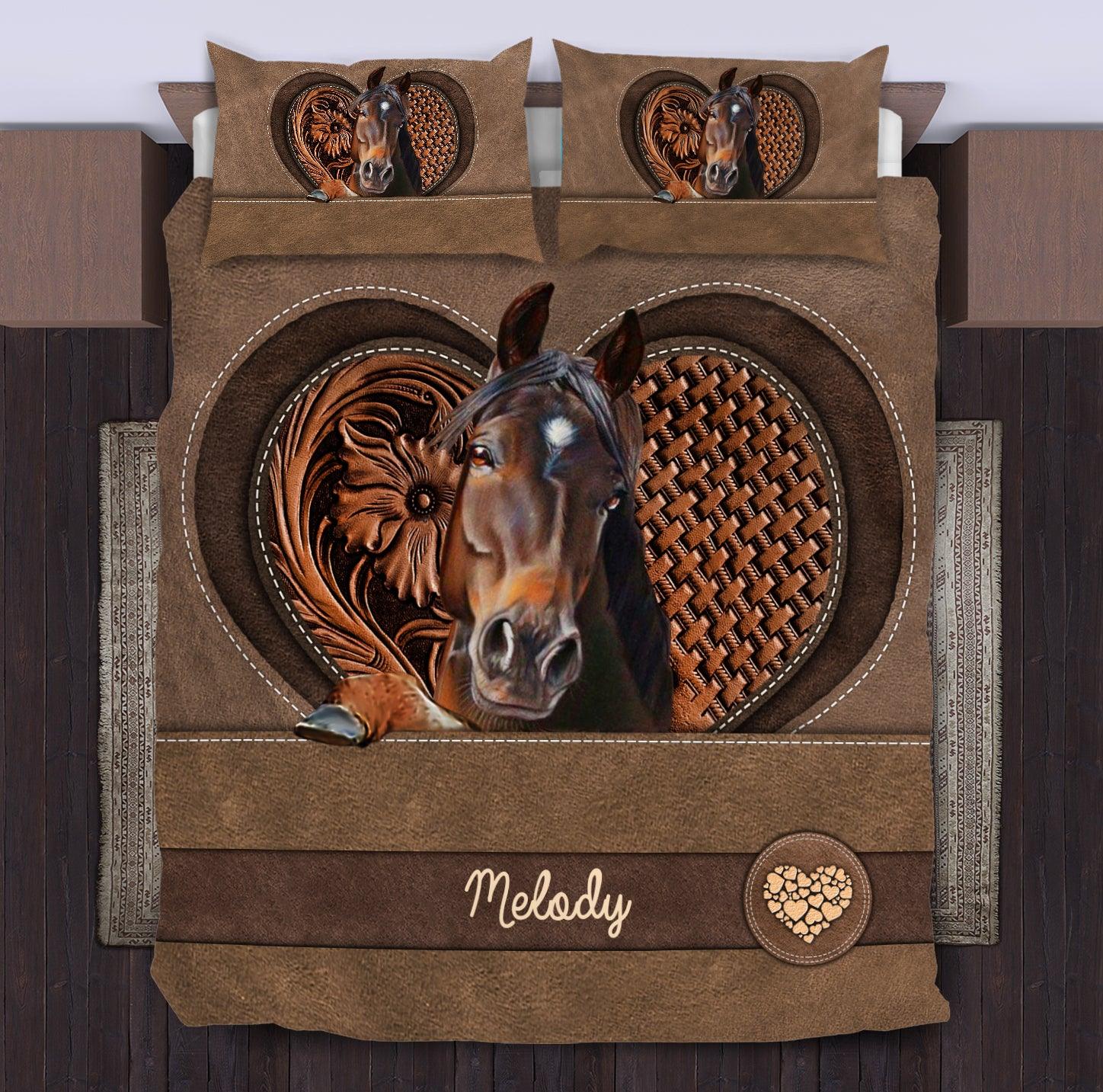Personalized Horse Bedding Set, Personalized Gift for Horse Lovers - BD244PS06 - BMGifts (formerly Best Memorial Gifts)
