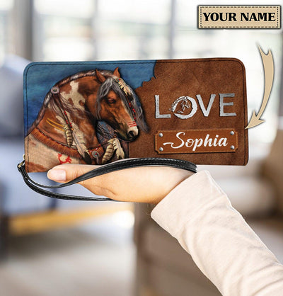 Personalized Horse Clutch Purse, Personalized Gift for Horse Lovers - PU1521PS - BMGifts