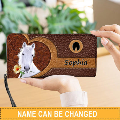 Personalized Horse Clutch Purse, Personalized Gift for Horse Lovers - PU282PS06 - BMGifts